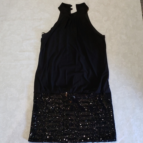 Halter sequin bottom one piece mini dress - Picture 2 of 5